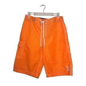 Hurley x Buckle Drawstring Surf Swim Board Shorts Orange Size 28
